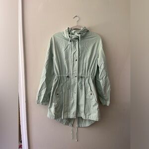 J. Crew Mint Green Anorak Rain Jacket
